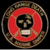 USMC MARINE CORPS PIN SNIPER LONG RANGE DEATH SKULL PIN